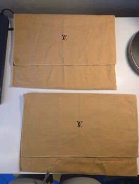 Louis Vuitton Vintage Brown Flap Envelope Dust Bag Bundle Of 2 Medium Authentic